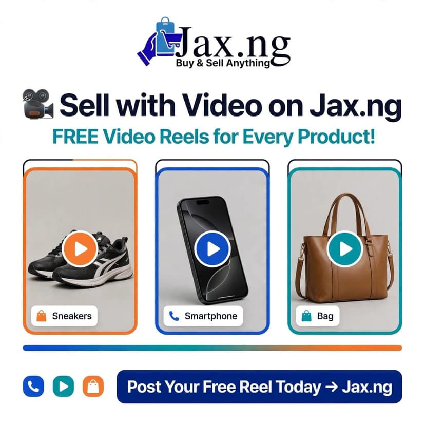 Game-Changer for Sellers: You Can Now Post Free Reel Video Ads with Your Listings on Jax.ng!